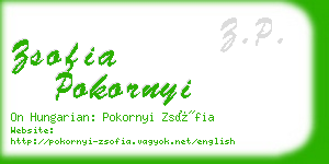 zsofia pokornyi business card